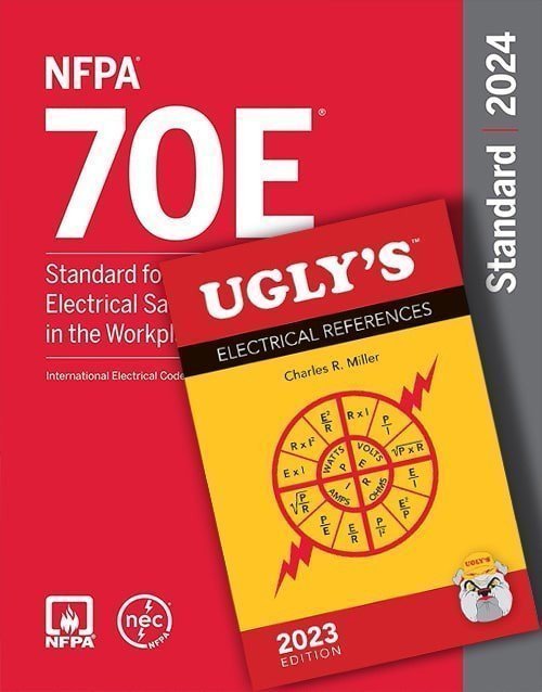 NFPA 70E, Standard for Electrical Safety in the Workplace, 2024 Edition Perfect Paperback + Ugly’s Electrical References, 2023 Edition Spiral-bound
